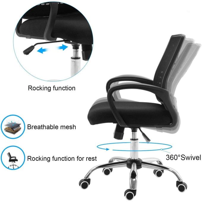 Ergonomic Office Chair, Home Desk Chairs with Wheels,Mesh Office Chair,Computer — view 2