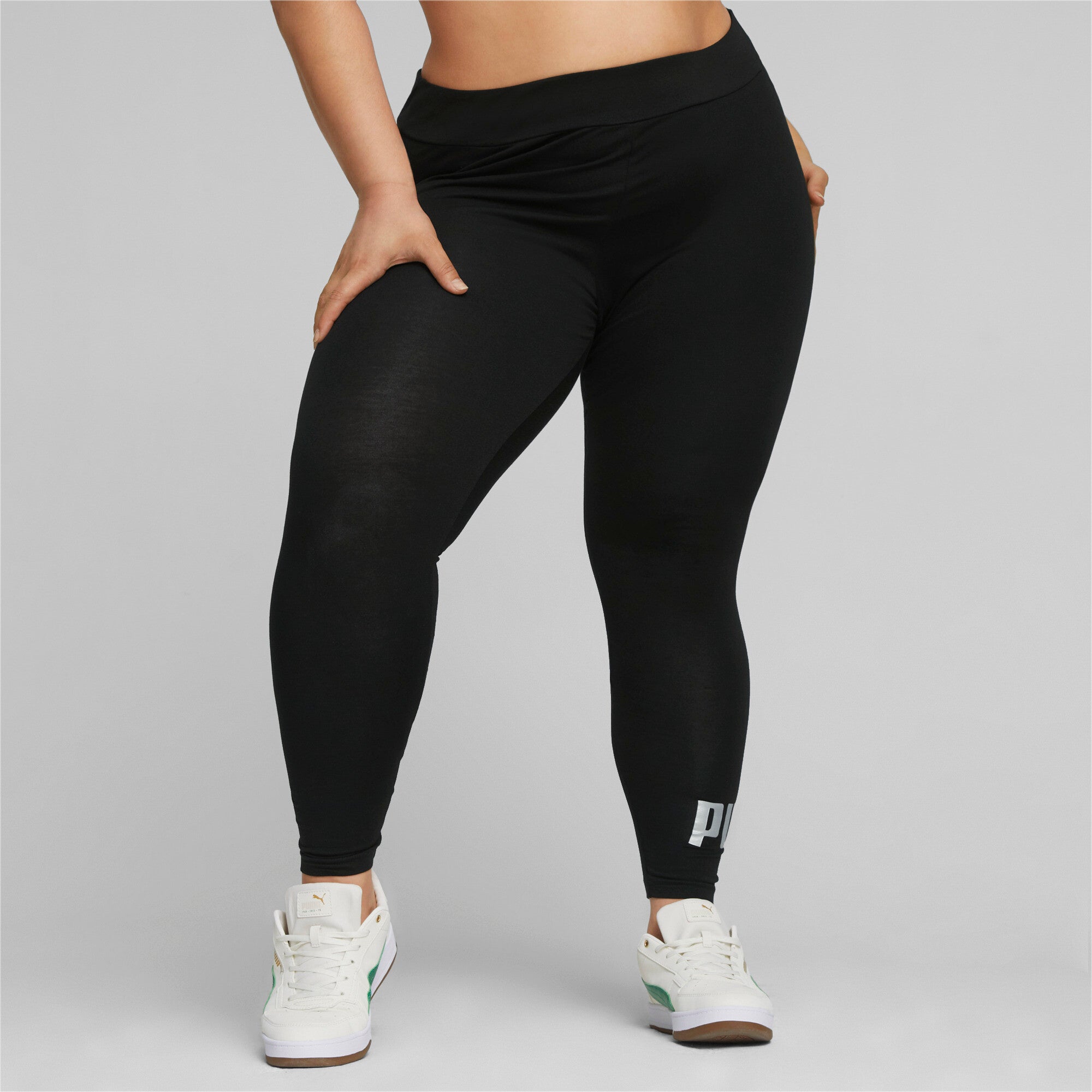 Ess+ Metallic Leggings - Black — view 2