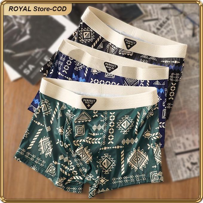 EU Sizes XS‐3XL Men's Printed Boxer Briefs, Soft Breathable Moisture‐Wicking
