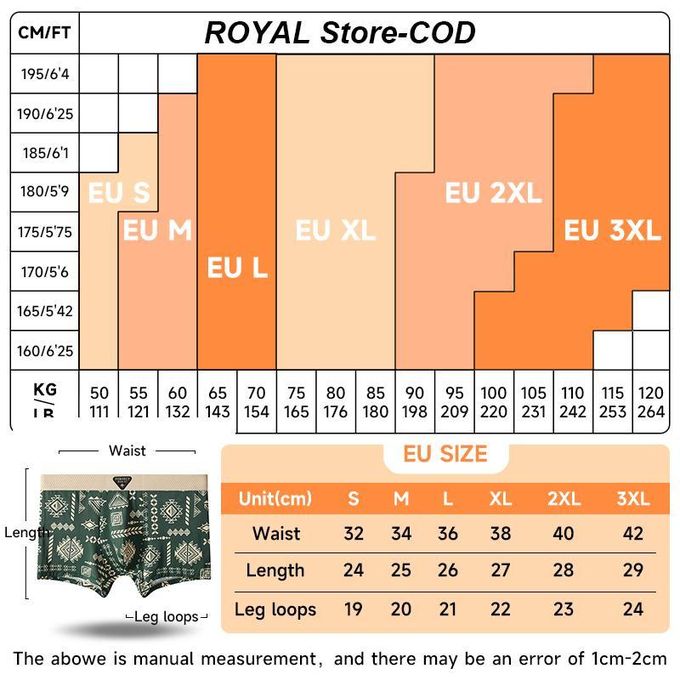 EU Sizes XS‐3XL Men's Printed Boxer Briefs, Soft Breathable Moisture‐Wicking — view 2