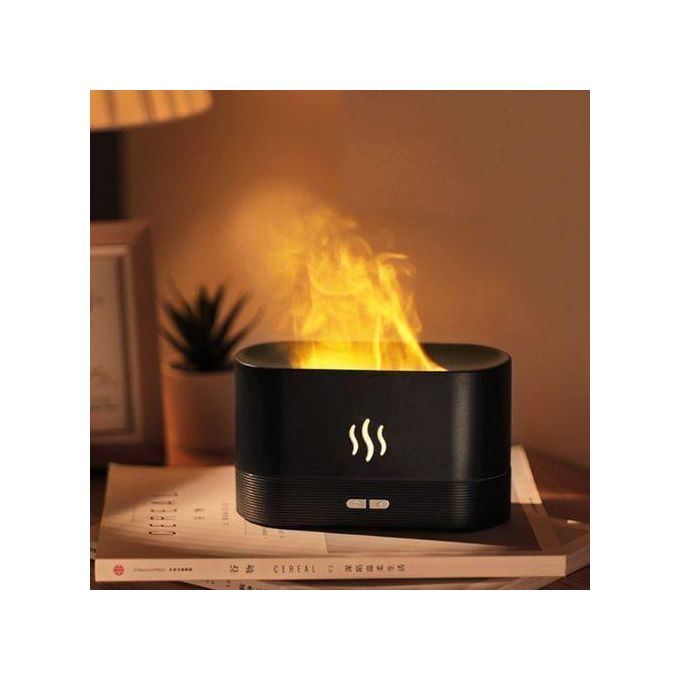 Flame Aromatherapy Humidifier,USB Ultrasonic Diffuser /w Realistic Flame Night Light