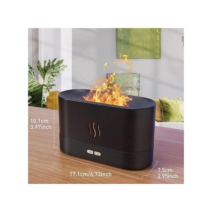 Flame Aromatherapy Humidifier,USB Ultrasonic Diffuser /w Realistic Flame Night Light — view 2
