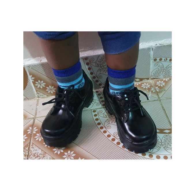Genuine Leather Back To School Leather Black Official School Shoes