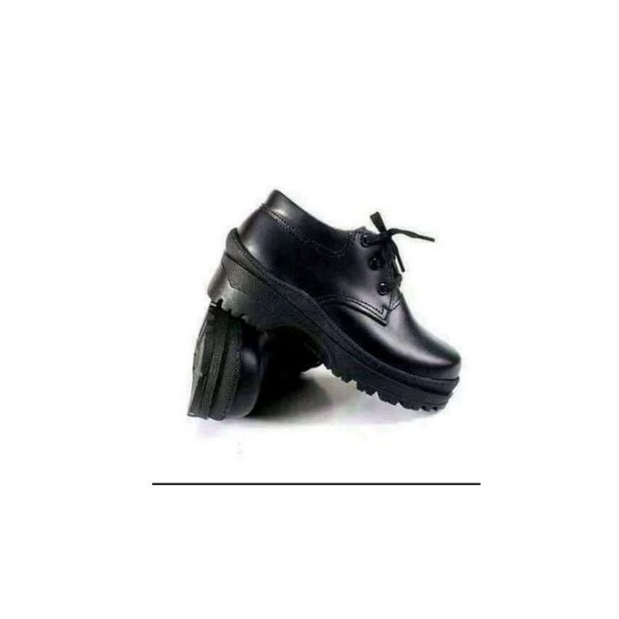 Genuine Leather Back To School Leather Black Official School Shoes — view 3