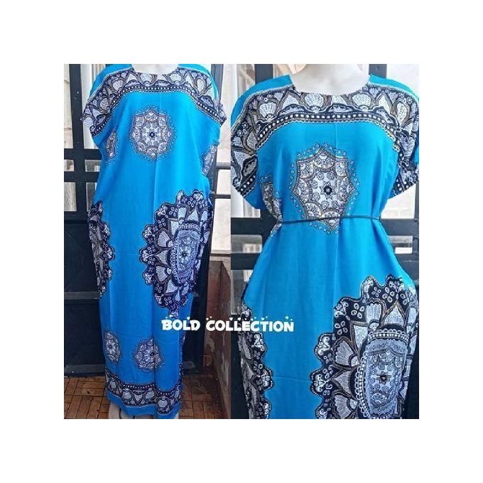 Gorgeous Sparkle Cotton Blue FloraI Maxi Dera Dress(Size8-12) — view 3