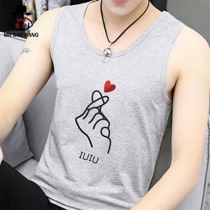 Hot New Tank Tops Cotton Clothes Round Collar Sleeveless Shirts Leisure Fitness Mens — view 2