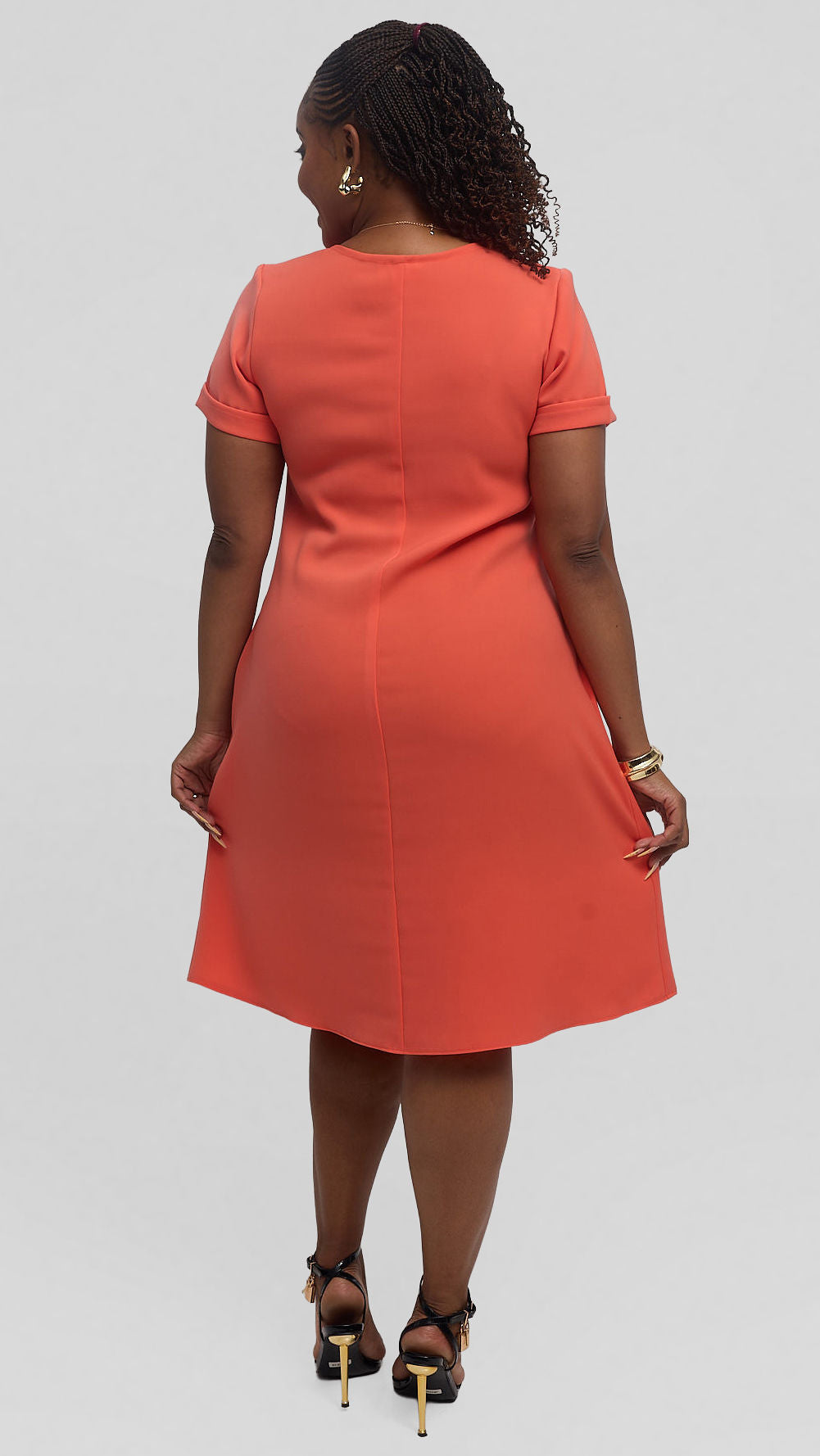 Jolly Fancy Wear Dila Dress - Coral Peach — view 2