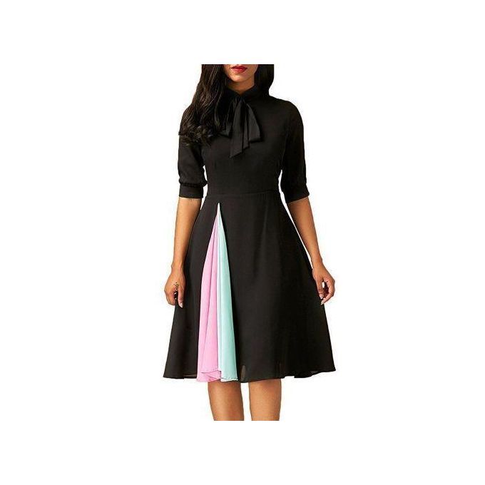 Ladies Dress Women Casual Half Sleeve Grown Evening Party Dress Chrismas — view 3