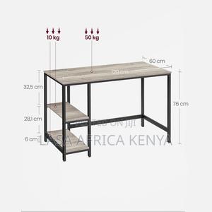 LASA Modern Study Desk With Shelves - Greige - Black | LASA — view 2