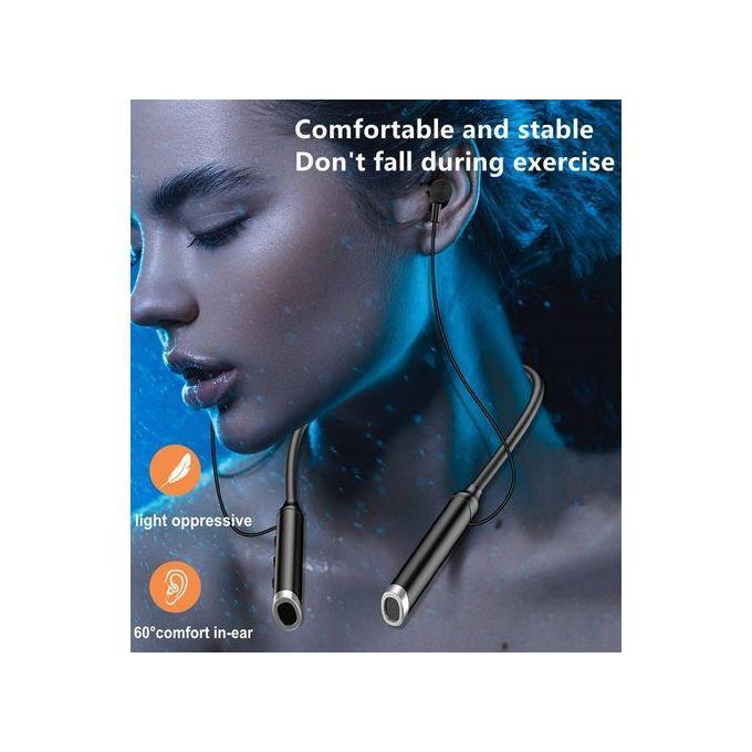 Magnetic Snap Neckband Bluetooth Earphones Secure Fit Sports Headset Fast Charge — view 2
