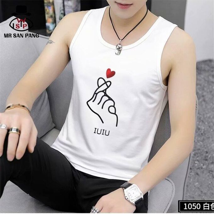 Men Tank Top Hot New Tank Tops Cotton Clothes Round Collar Sleeveless Shirts Leisure — view 2