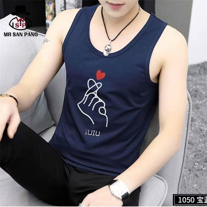 Men Tank Top Hot New Tank Tops Cotton Clothes Round Collar Sleeveless Shirts Leisure — view 3