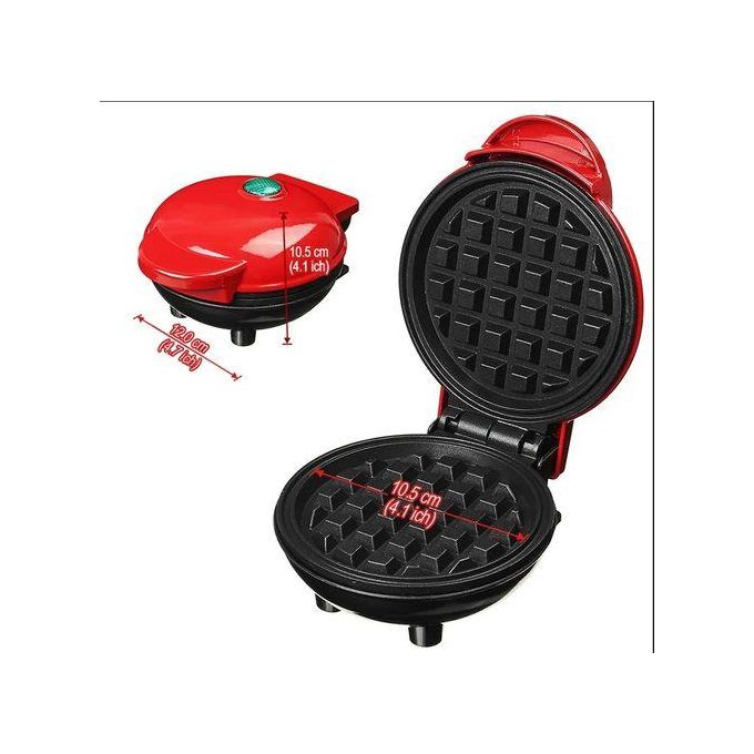 Mini Waffle Maker Breakfast Maker-Red — view 2