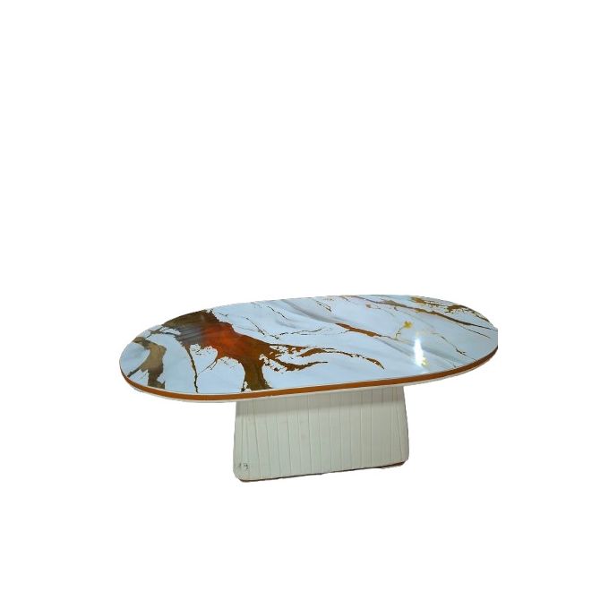 Modern Unique Table Gold/White