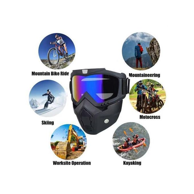 Motorcycle helmet goggles, male and female riding goggles - black