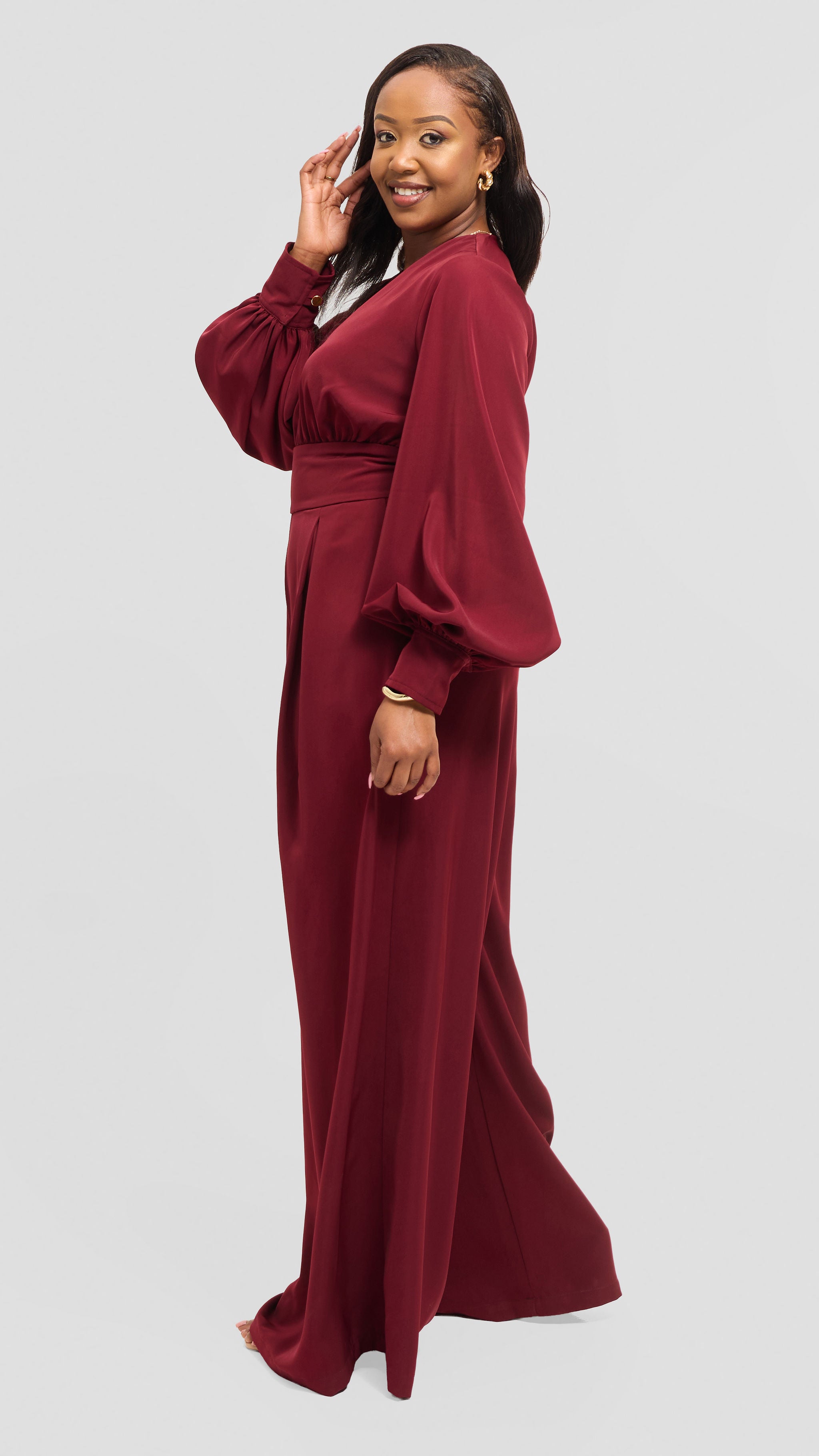 Nova Jumpsuit - Burgundy — view 2