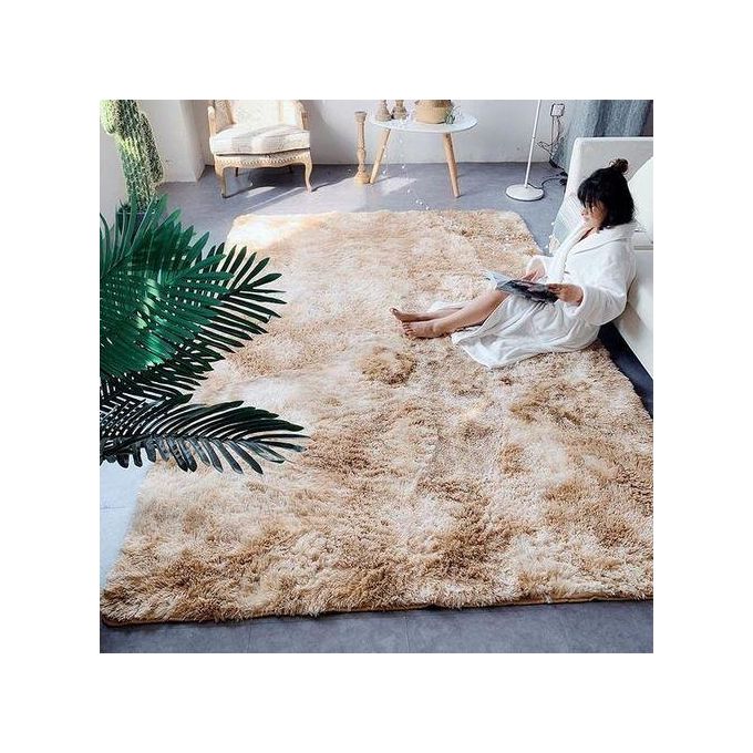 Patched Fluffy Carpet-Very Beautiful-Brown