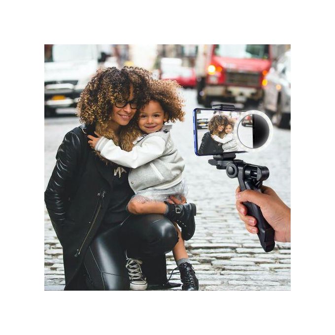 Phone Tripod Stand Mobile Phone Holder Mount Ring Light Set Selfie Stick-Black — view 3