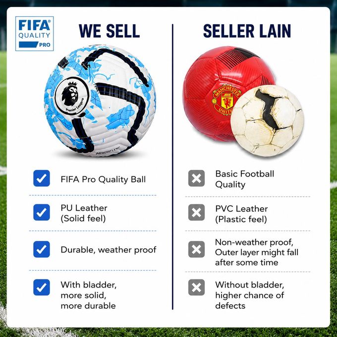 Premier League Football Size 5 Original Football ball- PU Match Ball | Soft Touch — view 2