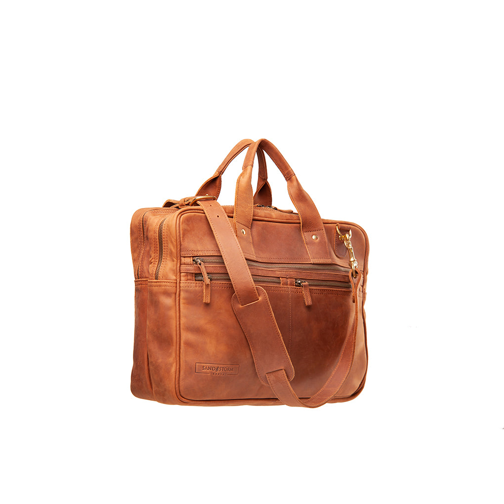 Pull-up Leather Andrew Work Bag — view 3