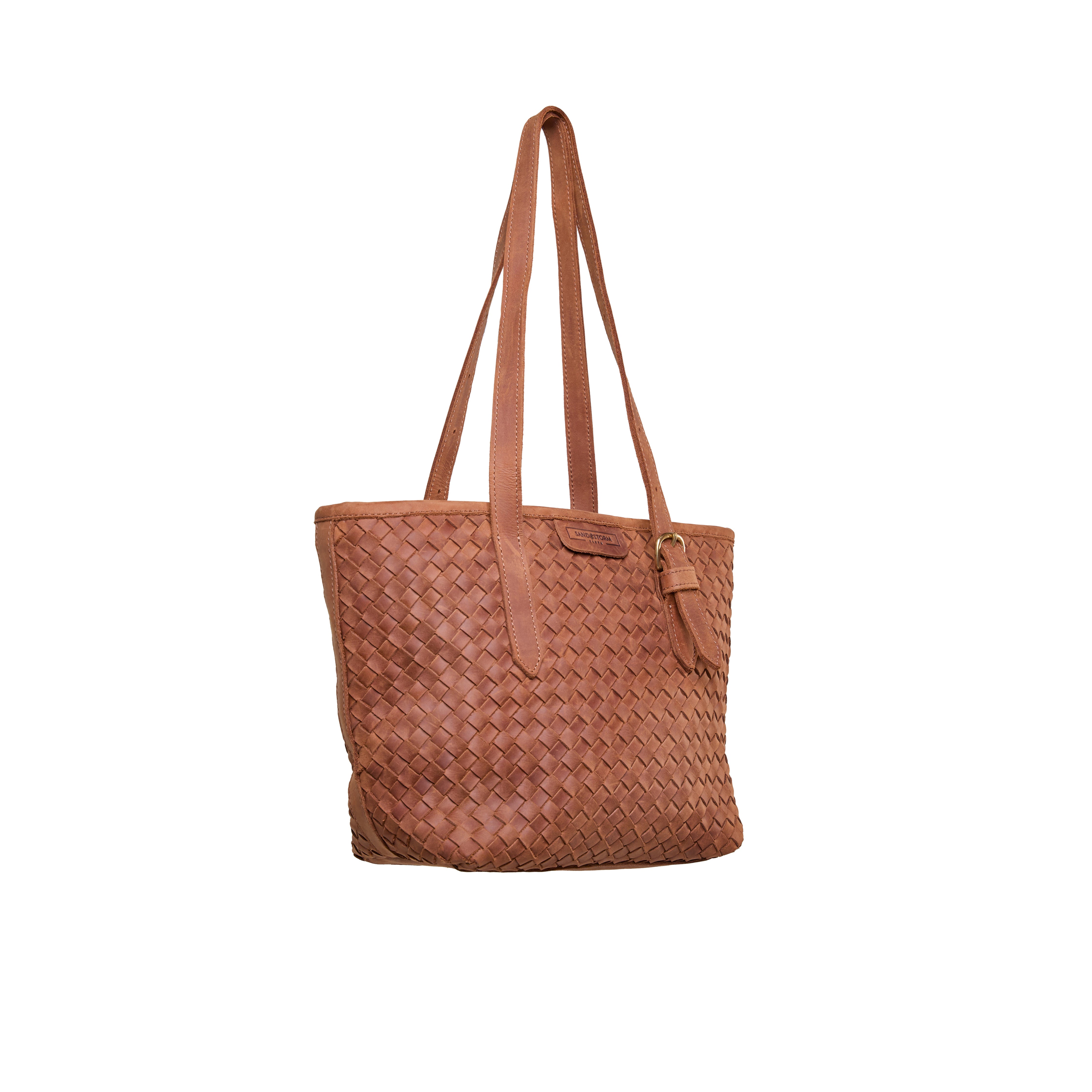 Pull-up Leather Ann Woven Tote - Small — view 3