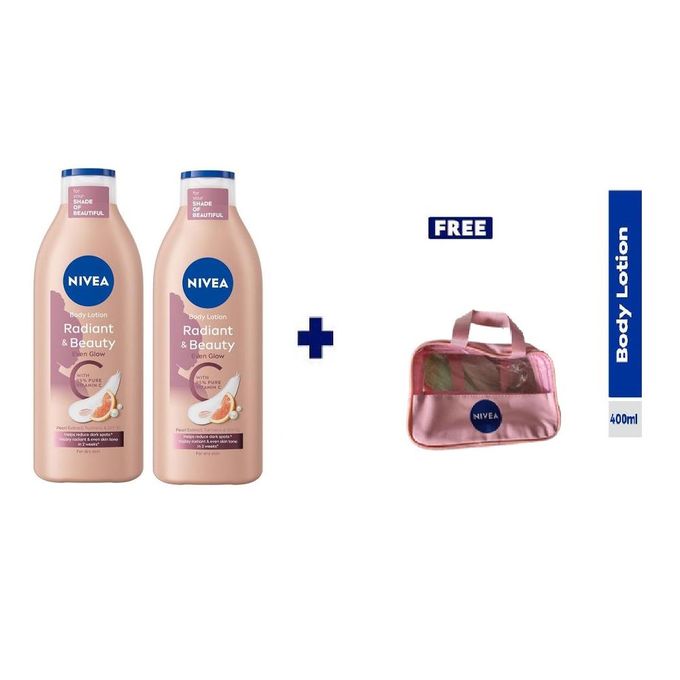 Radiant & Beauty Even Glow Body Lotion For Women - 400ml - (Pack of 2) with Free Bag