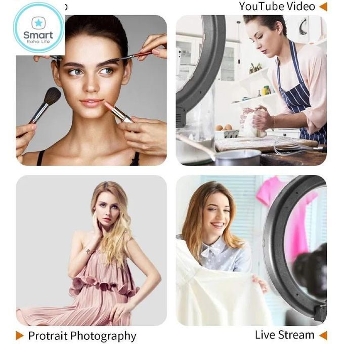 RahaLife 2.1M Tripod Stand with 10 Inch LED Ring Light Beauty Ringlight fo Makeup — view 3
