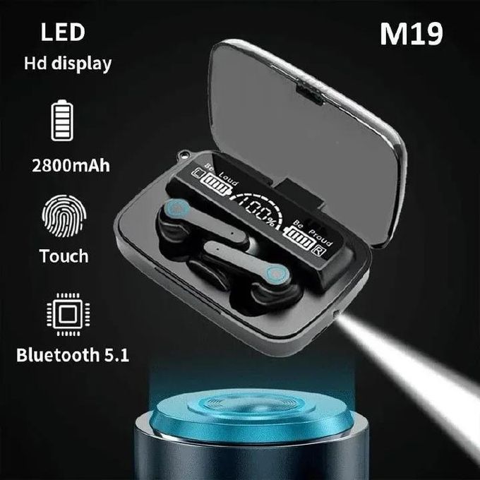 RahaLife M19 Wireless Bluetooth Earphone Earpods Fingerprint Touch HiFi Stereo Pods — view 2