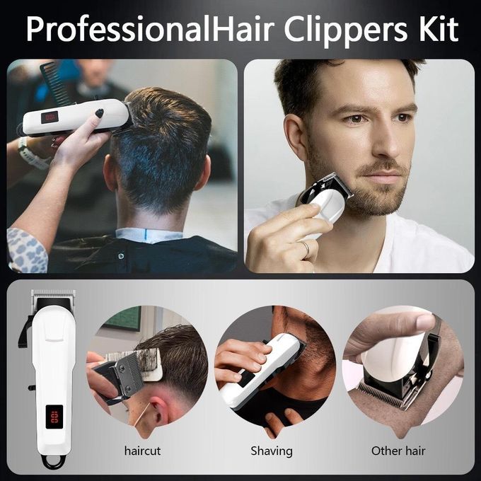 Rechargeable Hair Clipper/Hair Trimmer/Shaving Machine-White — view 3