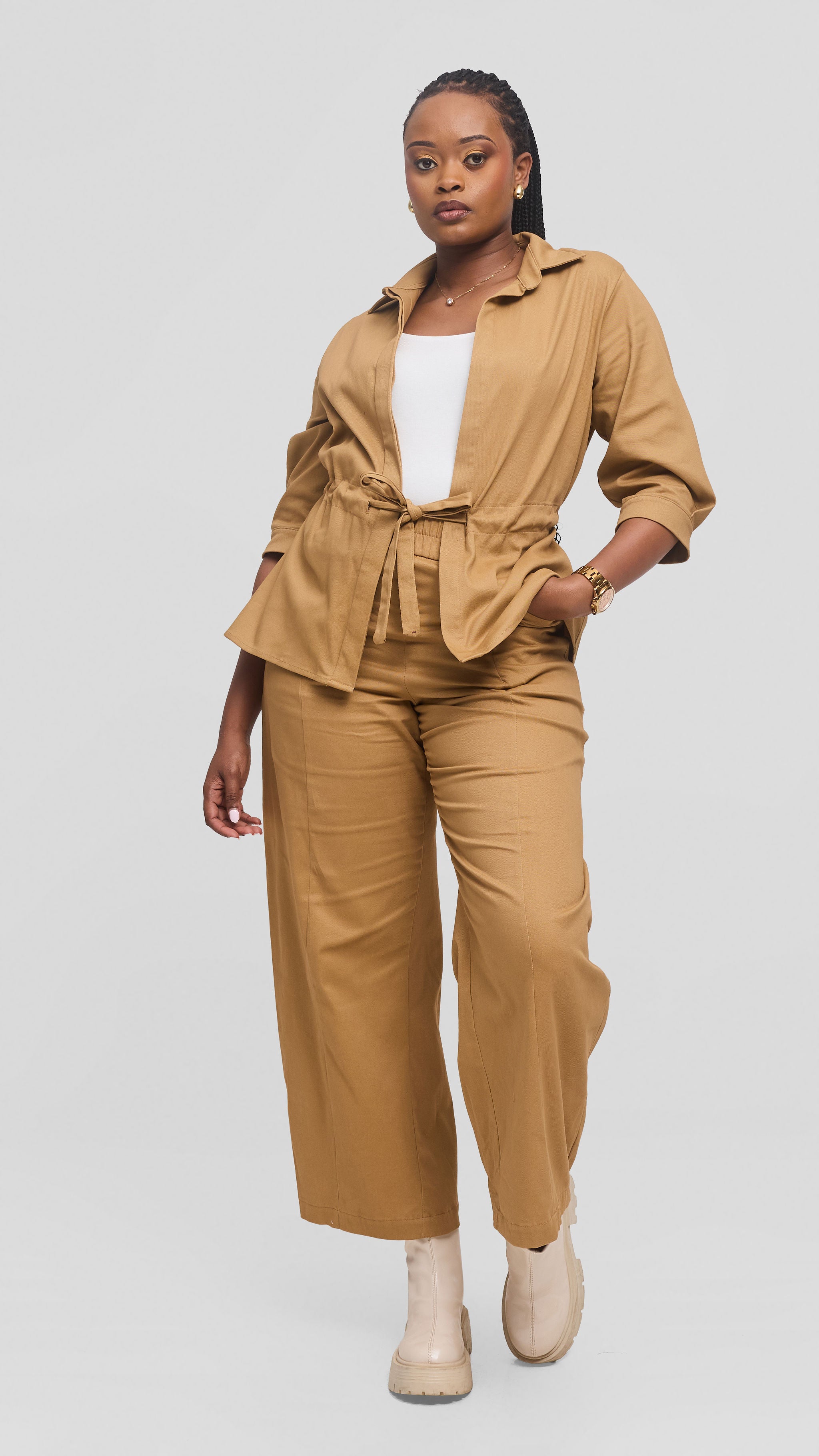 Safari by Vivo Barrel Pants in Cotton - Khaki Tan