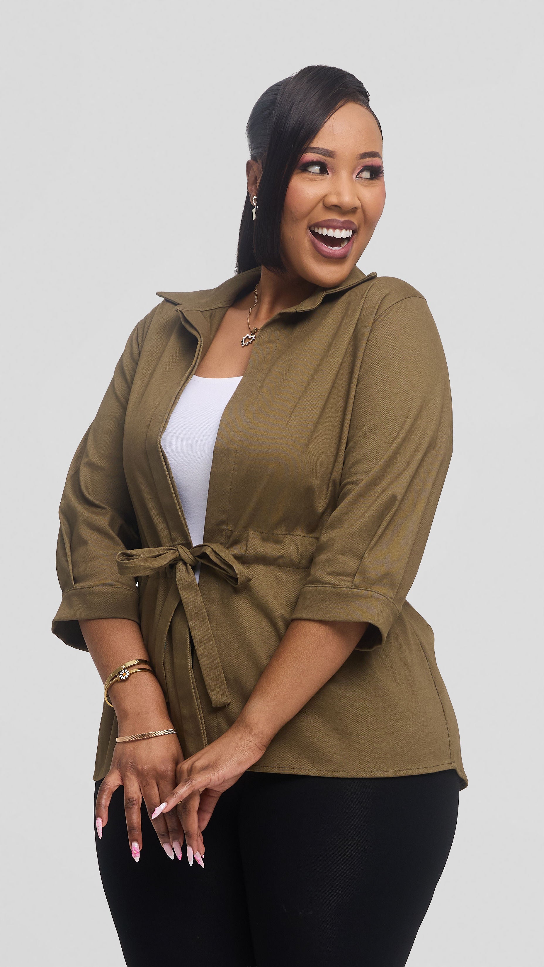 Safari by Vivo Peplum Jacket in Cotton - Hunters — view 3