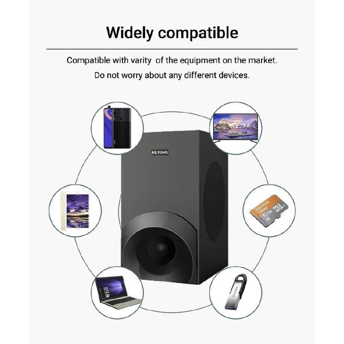 SB501 2.1CH Sound Bar SubWoofer with Bluetooth Home Theatrer 18000W PMPO - Black — view 2