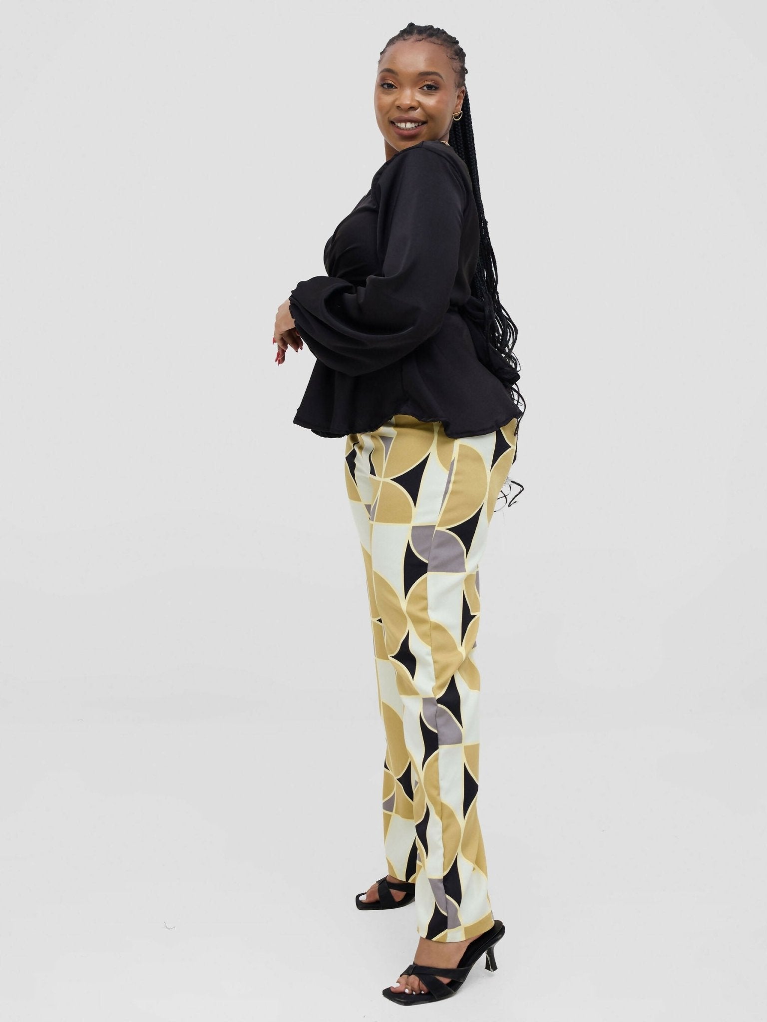 Silk House Collection Rana Pant - Green Print — view 2