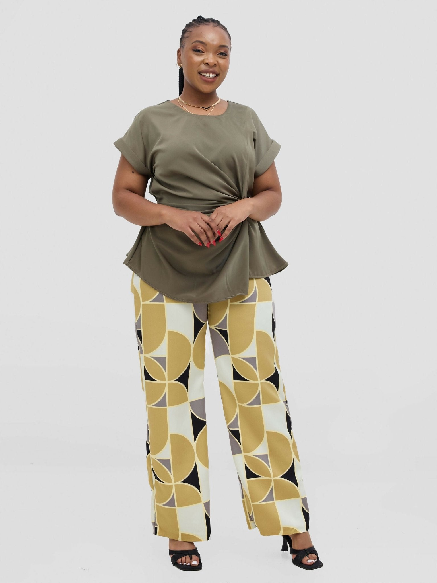 Silk House Collection Rana Pant - Green Print — view 3