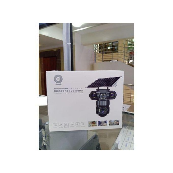Solar Light 4G (Simcard) V380 Triple Lens Three Screens Camera Solar Powered - (PIR