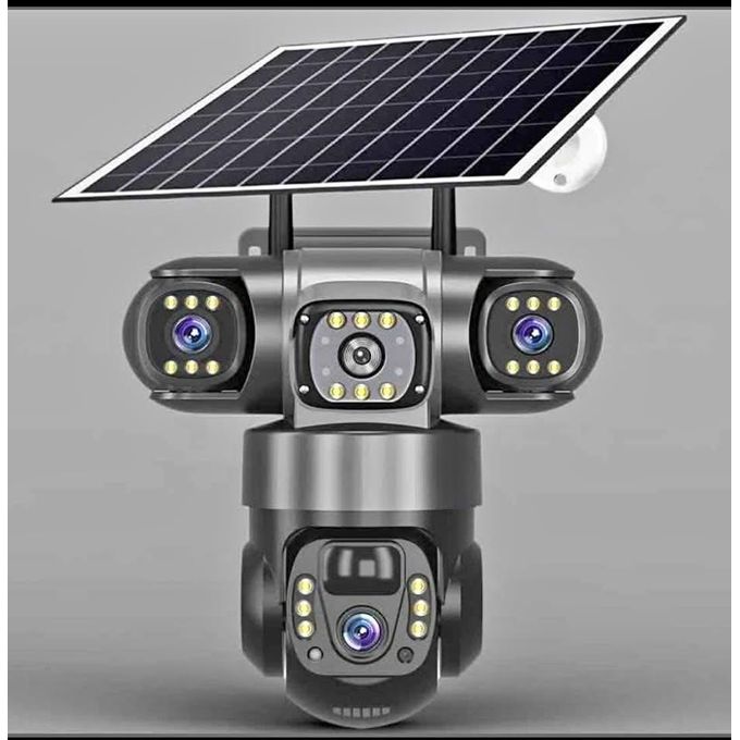 Solar Light 4G (Simcard) V380 Triple Lens Three Screens Camera Solar Powered - (PIR — view 2