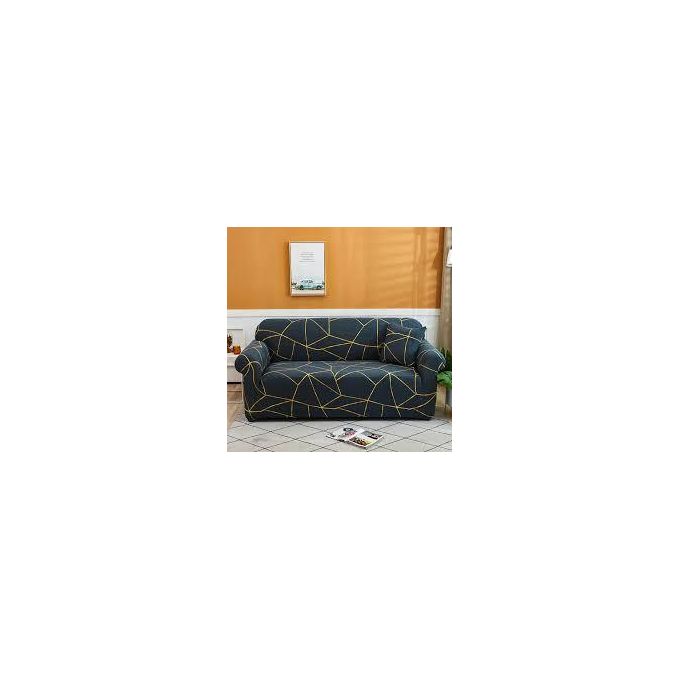 Stretchable Cotton Sofa cover- dark blue