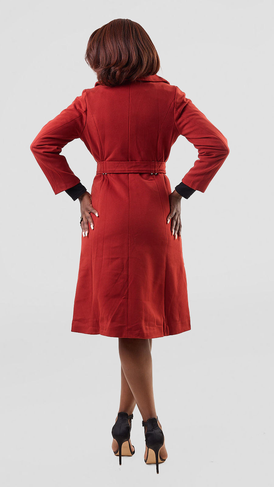 Stylish Sisters Cynthia Trench Coat - Burgundy — view 3