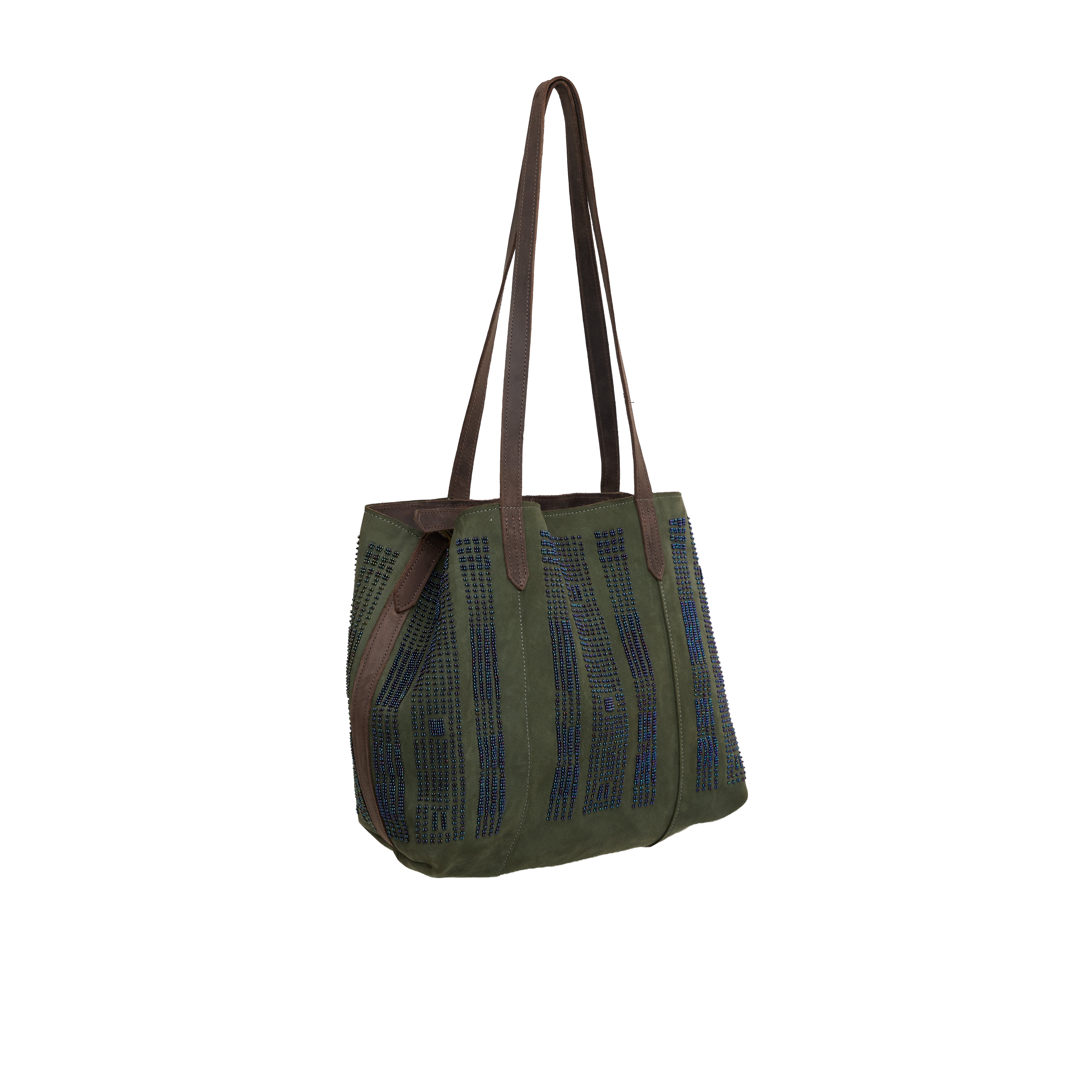 Suede Tote Beaded — view 2