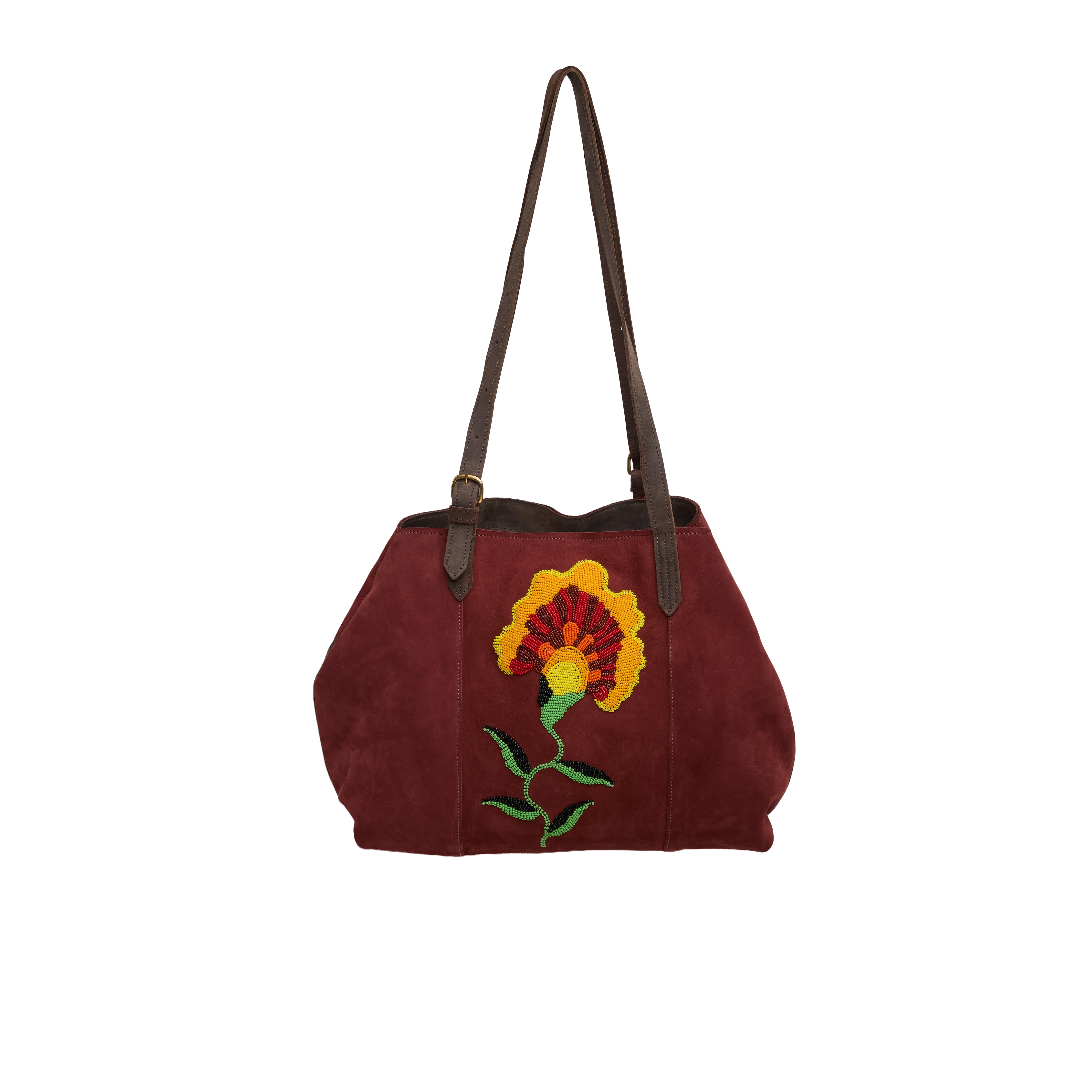 Suede Tote (Flower Beaded) — view 2