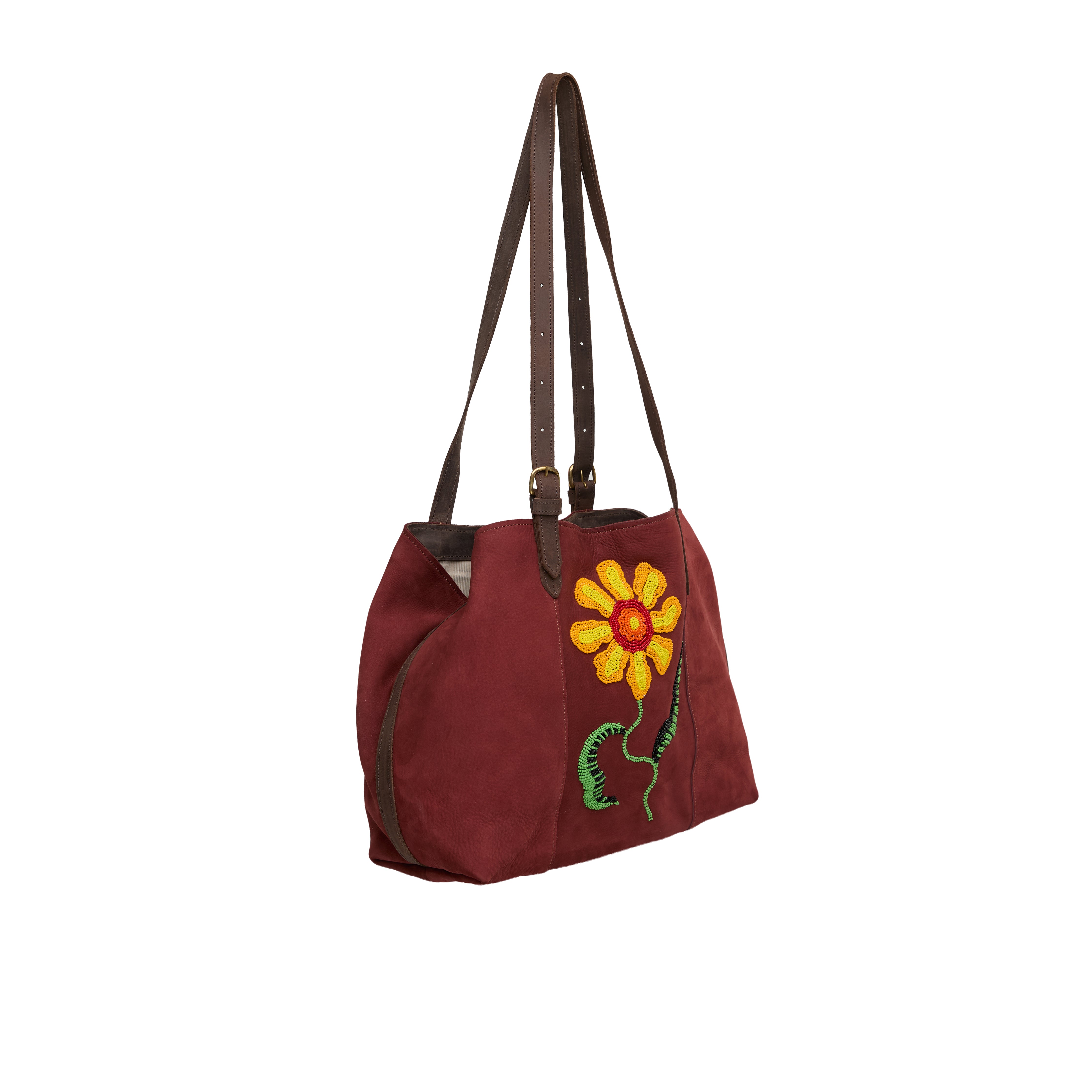 Suede Tote (Flower Beaded) — view 3