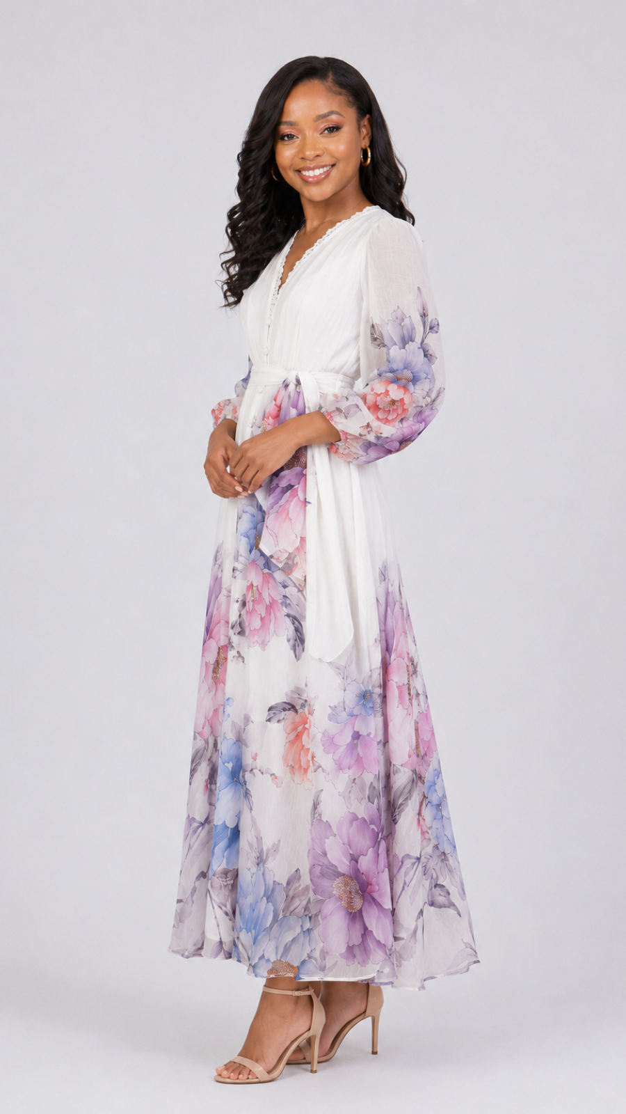 The Frenzy Rosabelle Lace Bloom Dress - White — view 3