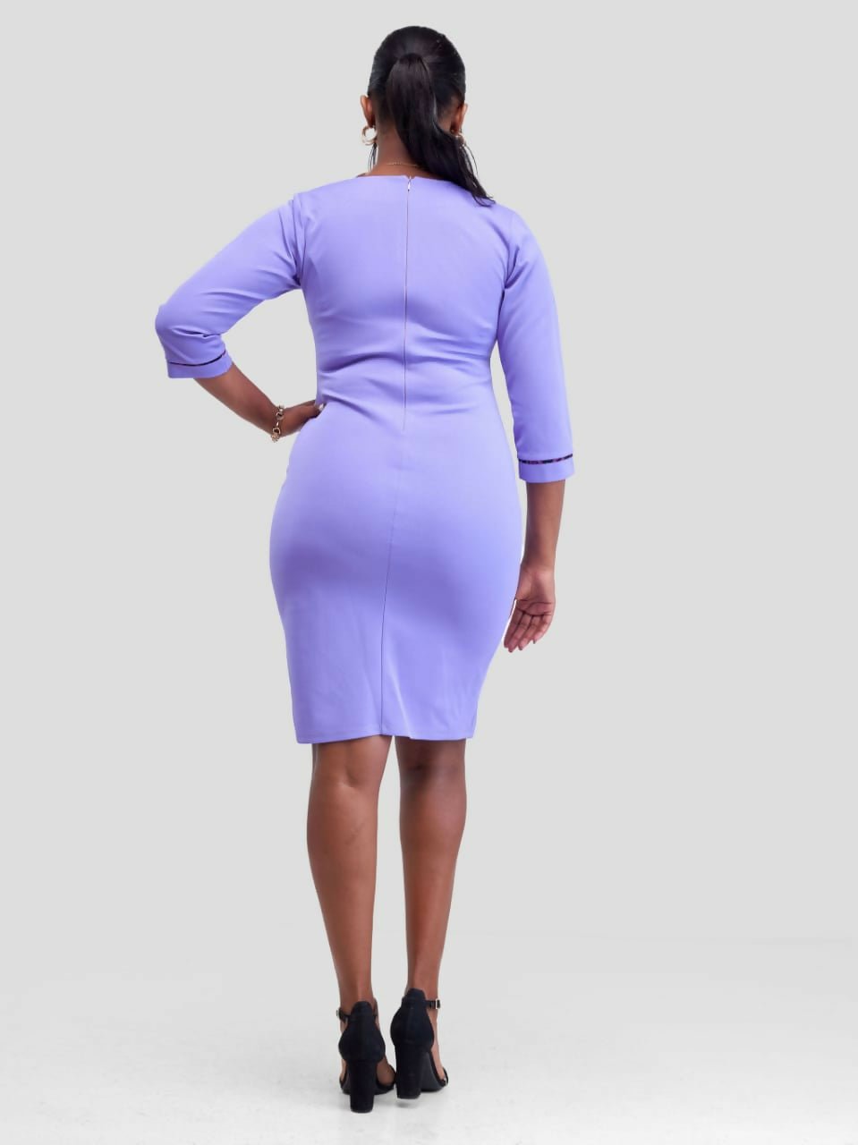 Timyt Urban Wear Kitenge Fusion office Dress - Lavender — view 3