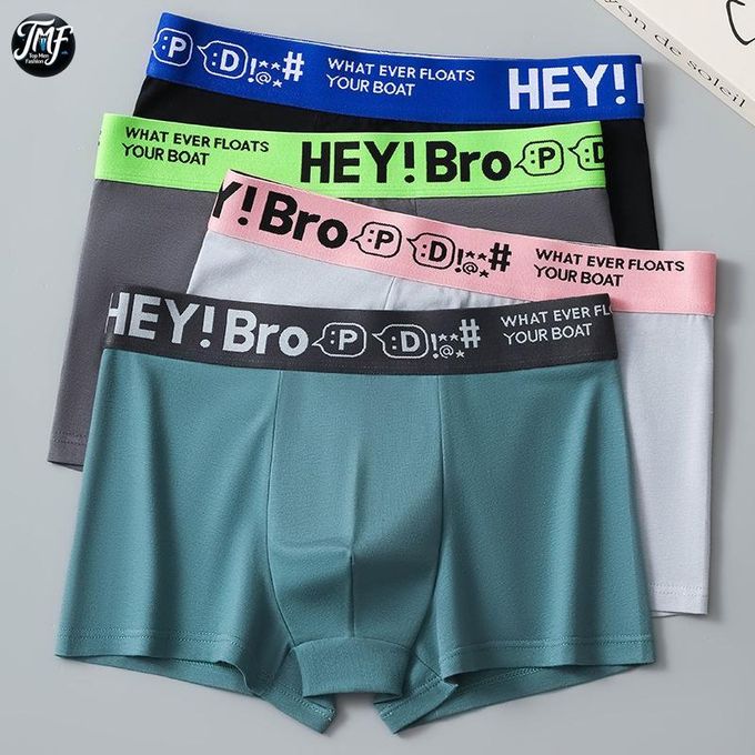 TMF 4pcs/Set Men Underwear Breathable Boxer Briefs -Multicolors