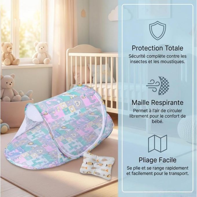 Two-Piece Baby Mosquito Net Tent Set With Pillow, Foldable Baby Bed Mosquito Net — view 3