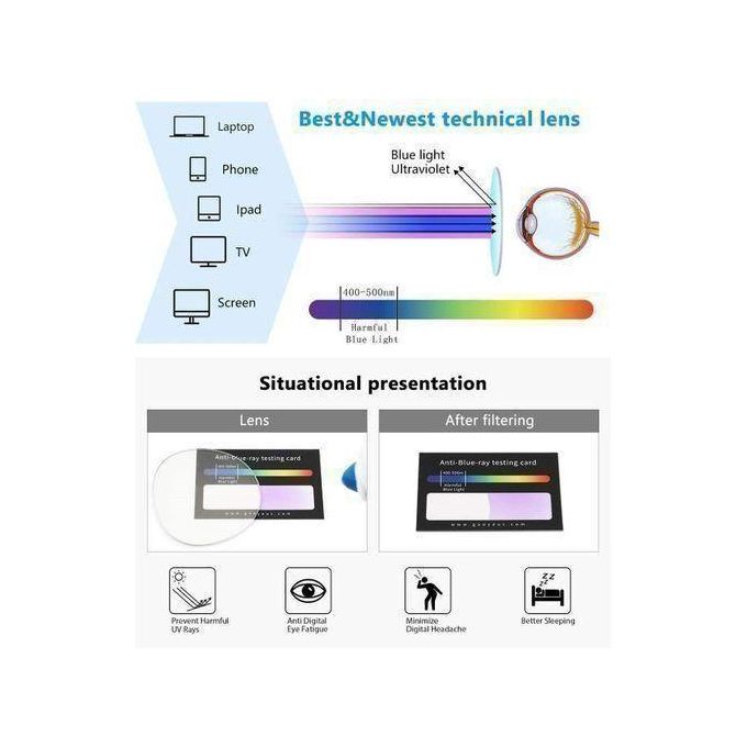 Unisex Anti Blue Light Protective Computer Screen Glasses — view 3
