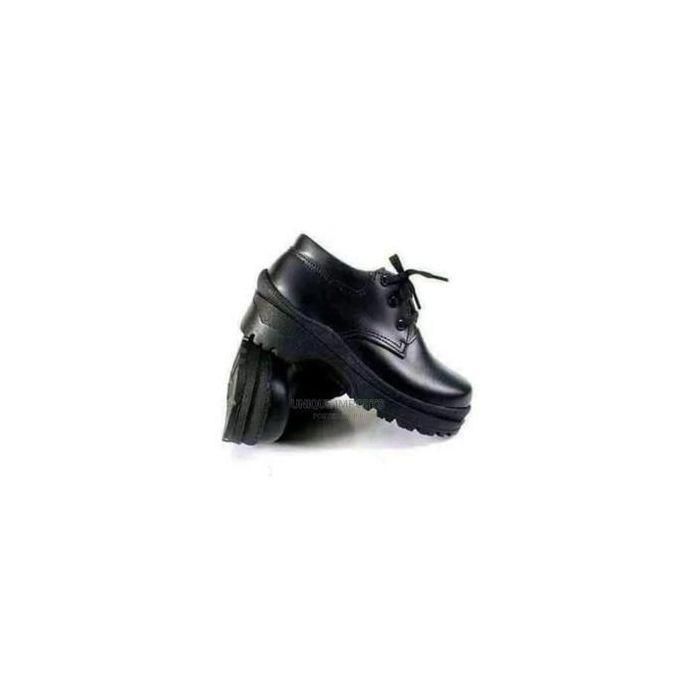 Unisex Genuine Leather Back-to-School Shoes + 2 Knee-High Grey Socks + Free Polish — view 3