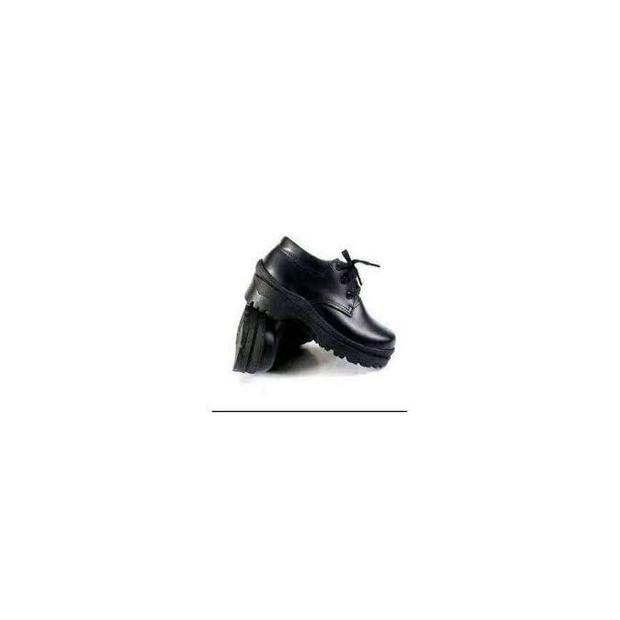 Unisex Genuine Leather Back-to-School Shoes + 2 PAIRS Knee-High Grey Socks + Free — view 2