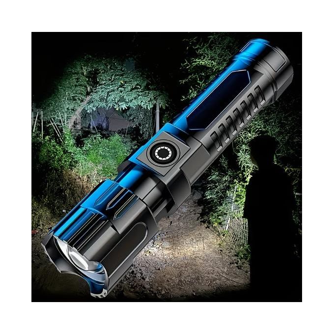 USB Rechargeable Zoomable LED Flashlight, Portable Adjustable Focus Torch for — view 2
