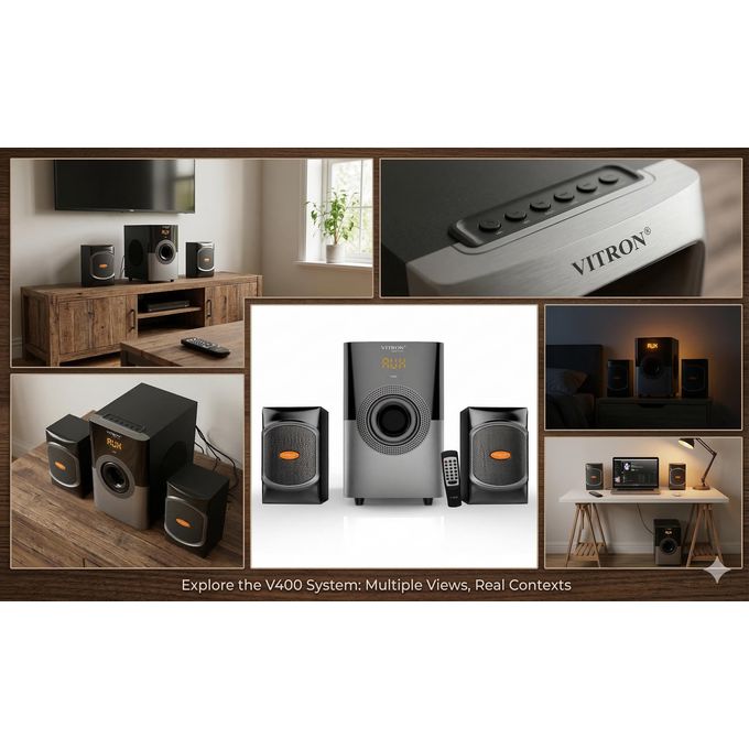 V400 2.1Ch Bluetooth Speaker System - Black (1YR WRTY) — view 2